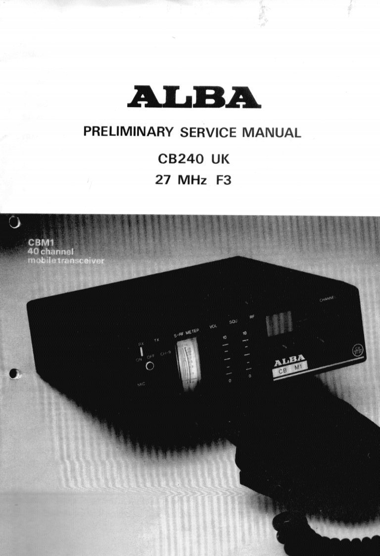 Alba_CBM1_Service_Manual维修手册含电器原理图