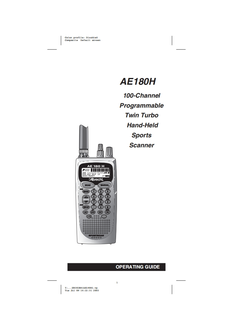 Albrecht_AE180H_Manual操作说明书手册