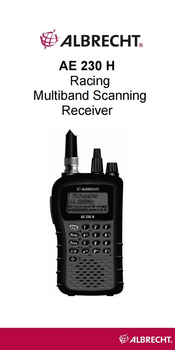 Albrecht_AE230H_Manual操作说明书手册