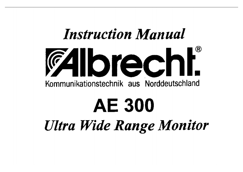 Albrecht_AE300_Manual操作说明书手册