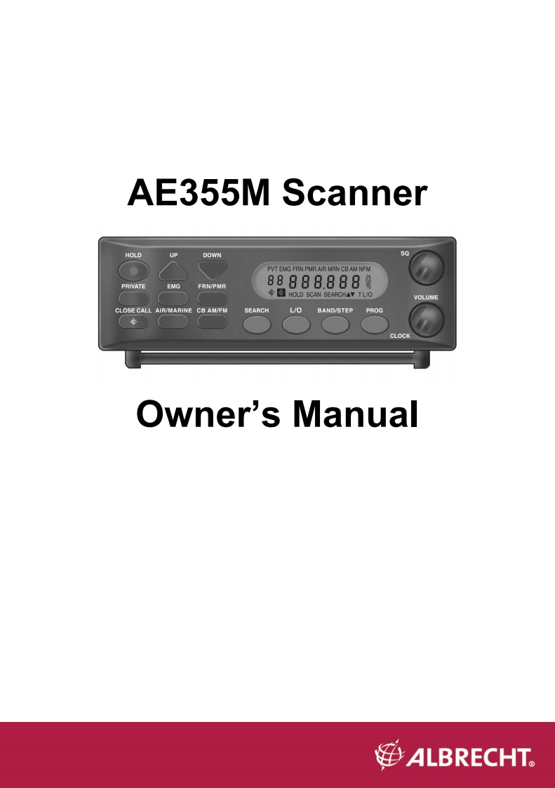 Albrecht_AE355M_Manual操作说明书手册