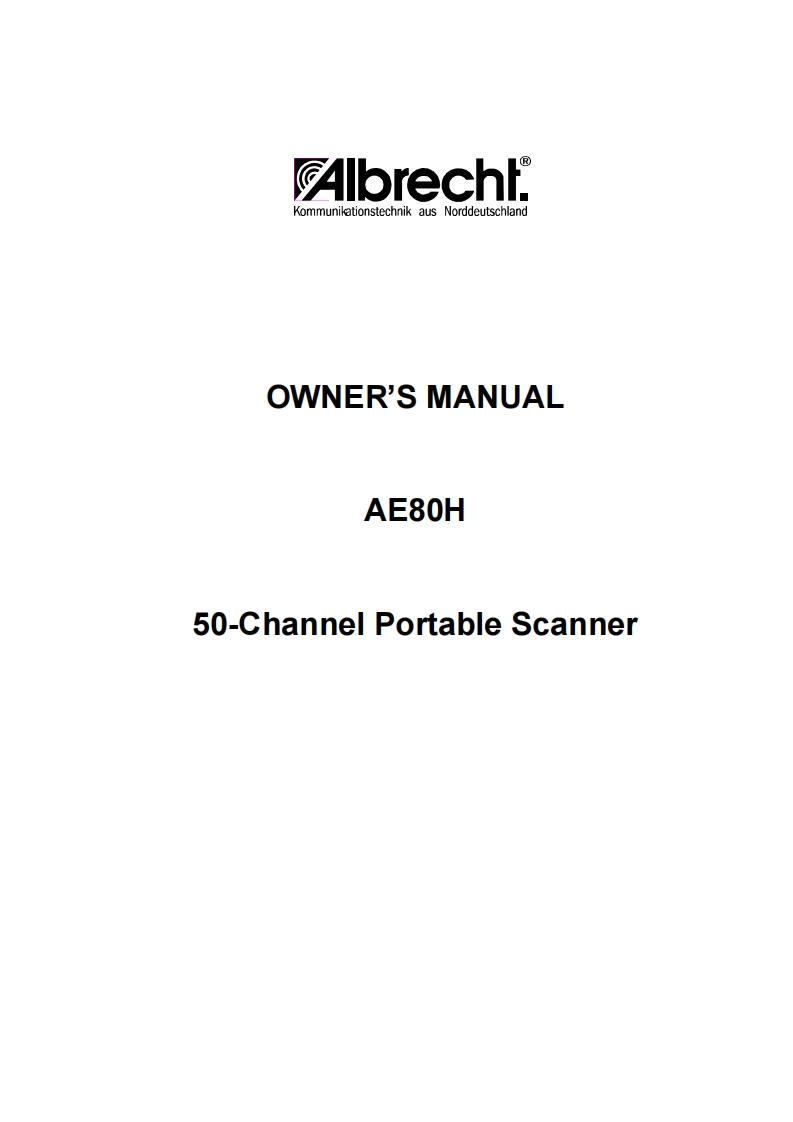 Albrecht_AE80H_Manual操作说明书手册