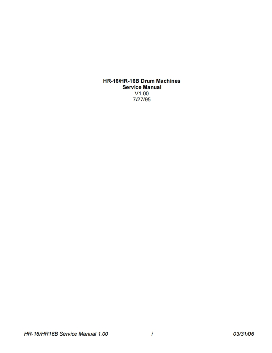 Alesis-HR16-service-manual维修操作说明书手册