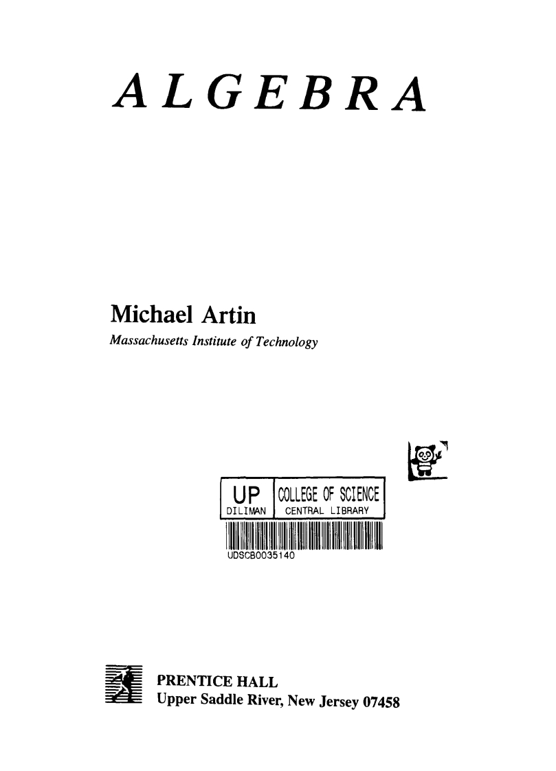 AlgebraArtin（抽象代数经典教材）