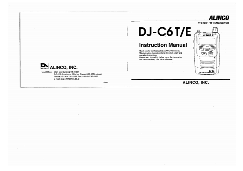 Alinco---DJ-C6-Instruction-Manual操作说明书手册