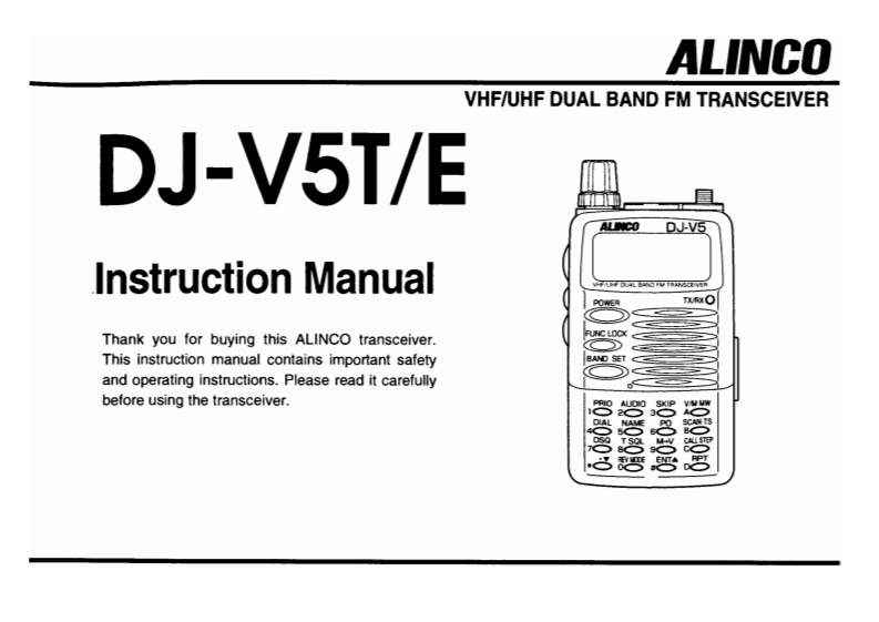 Alinco---DJ-V5T-Instruction-Manual操作说明书手册