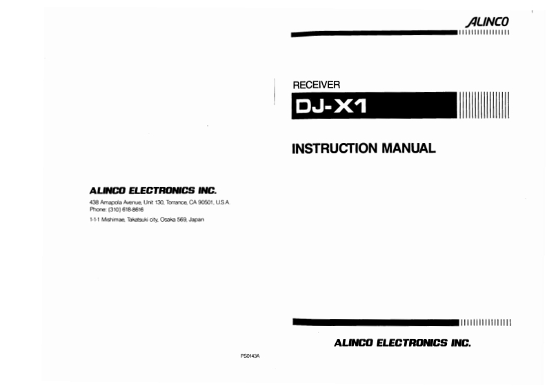 Alinco---DJ-X1-Instruction-Manual操作说明书手册