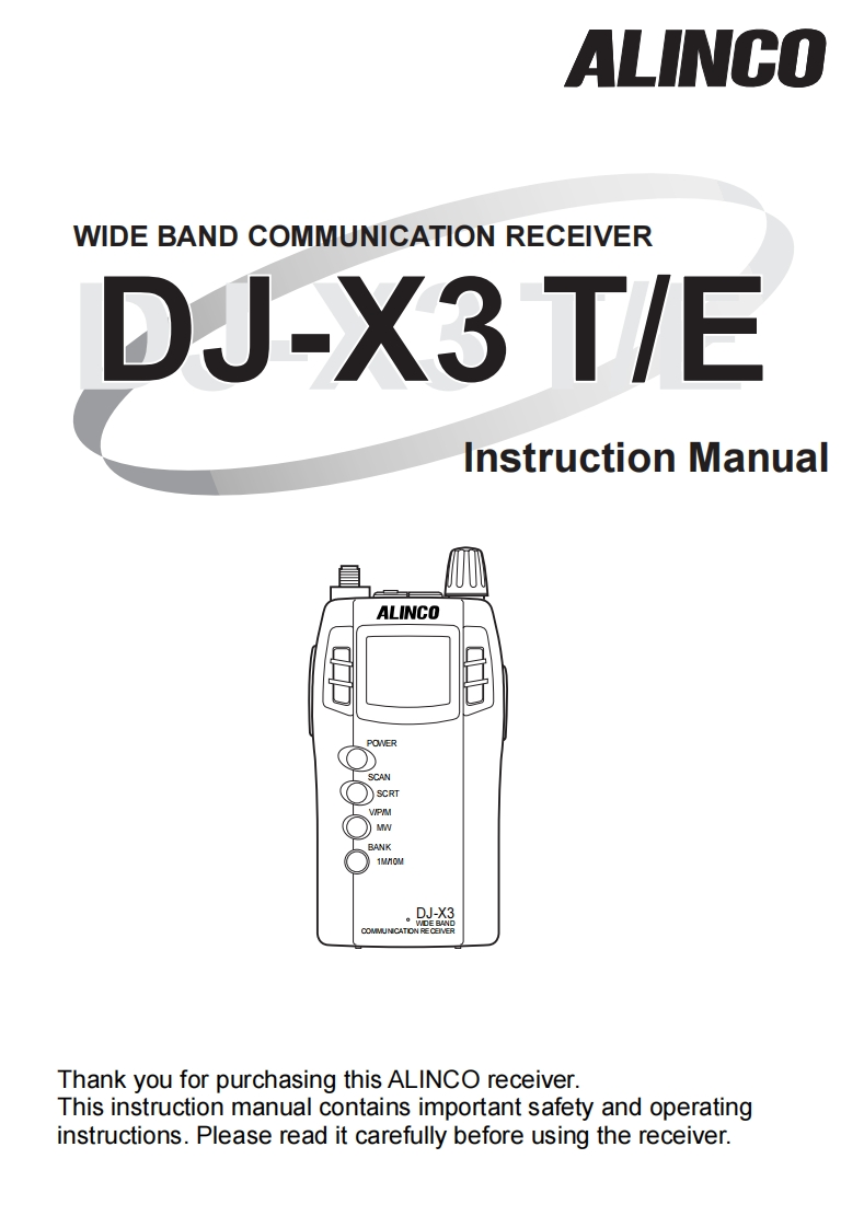 Alinco---DJ-X3T-Instruction-Manual操作说明书手册