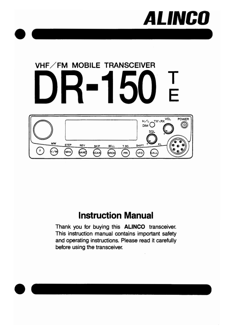 Alinco---DR-150T-Instruction-Manual操作说明书手册
