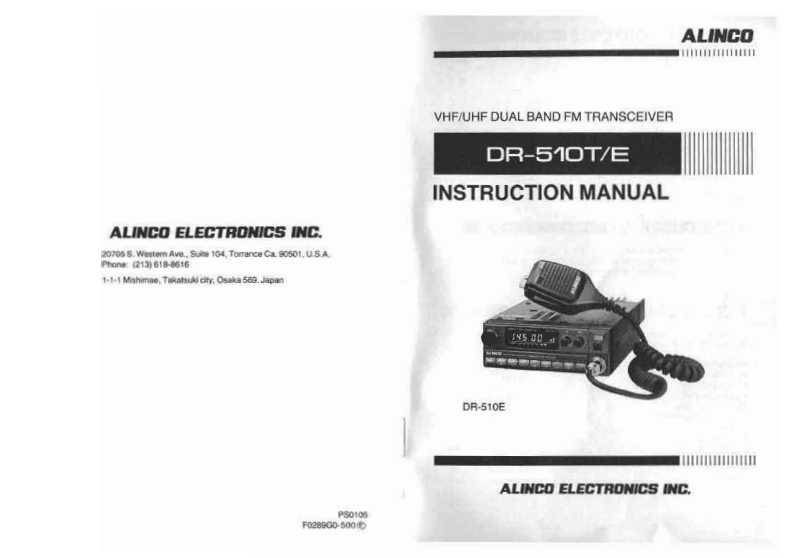 Alinco---DR-510T-Instruction-Manual操作说明书手册