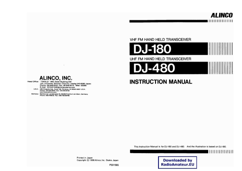 Alinco_DJ-180_DJ-480_使用说明书手册