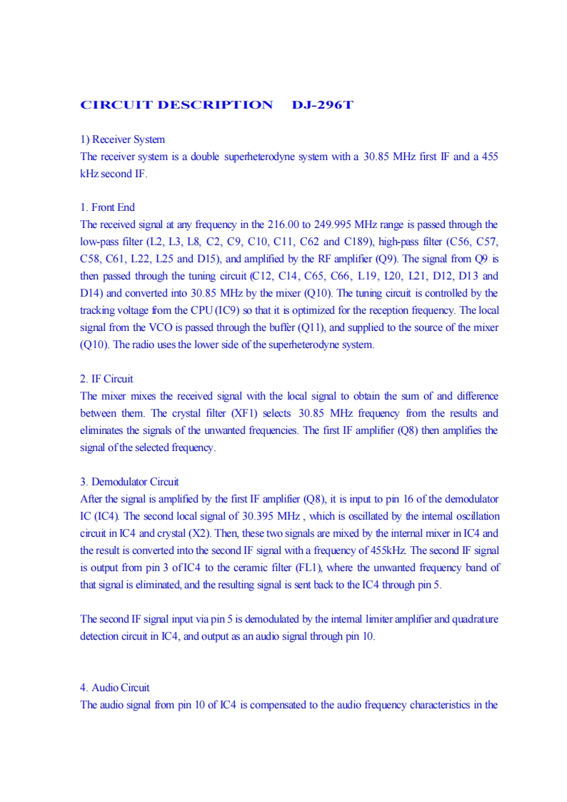 Alinco_DJ-296T_维修维护电器原理图手册