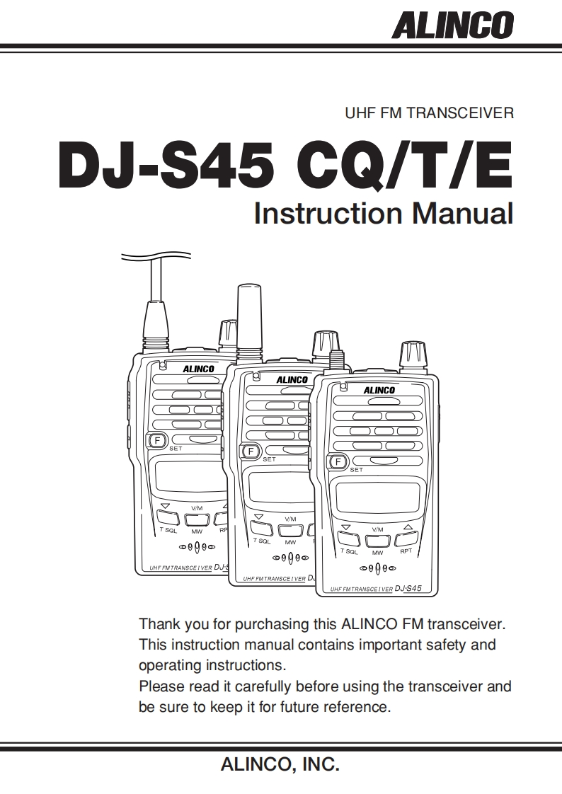 Alinco_DJ-S45_使用说明书手册