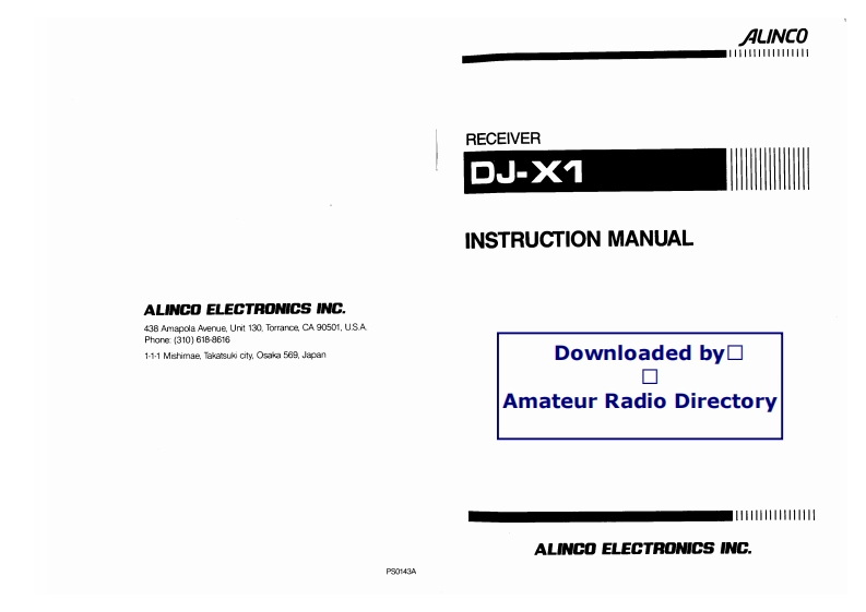 Alinco_DJ-X1_使用说明书手册