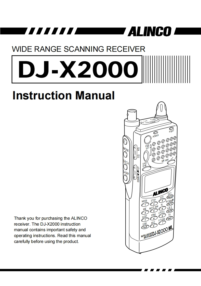 Alinco_DJ-X2000_Manual操作说明书手册
