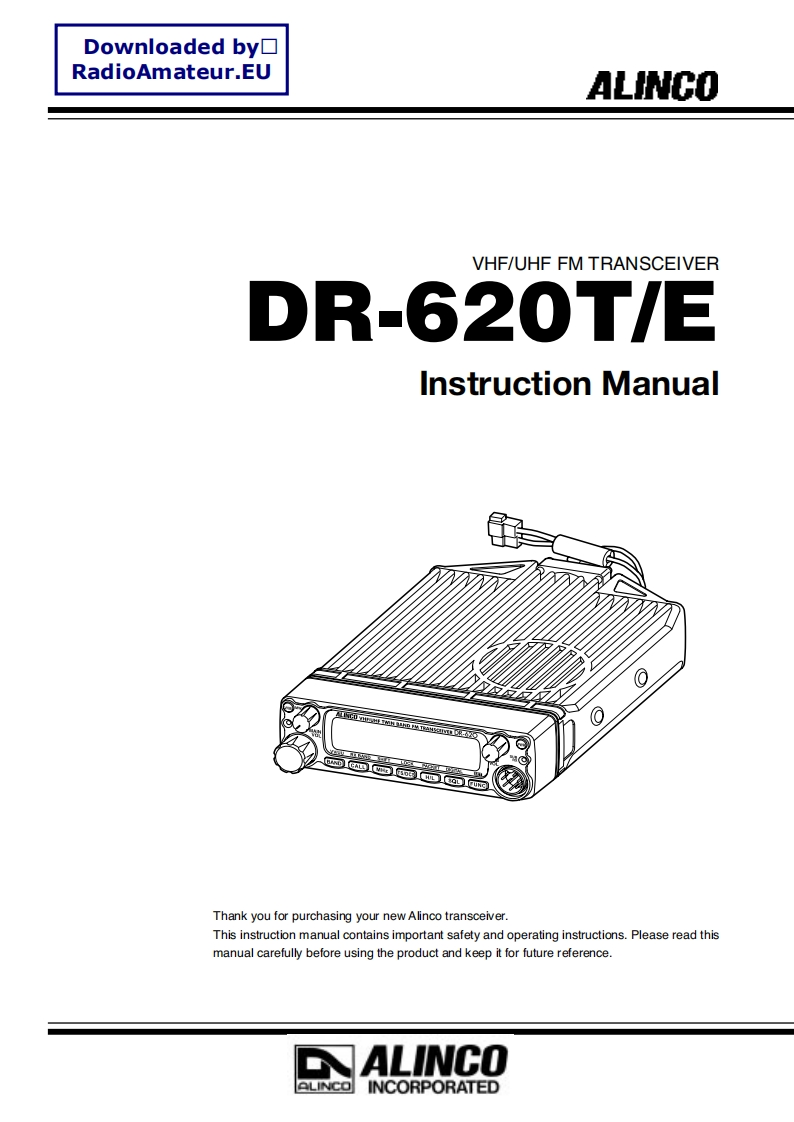Alinco_DR-620_使用说明书手册
