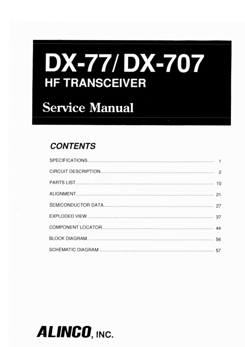 Alinco_DX-77_DX-707_维修维护电器原理图手册