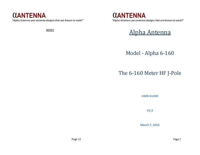 Alpha_Antenna_6-160_使用说明书手册
