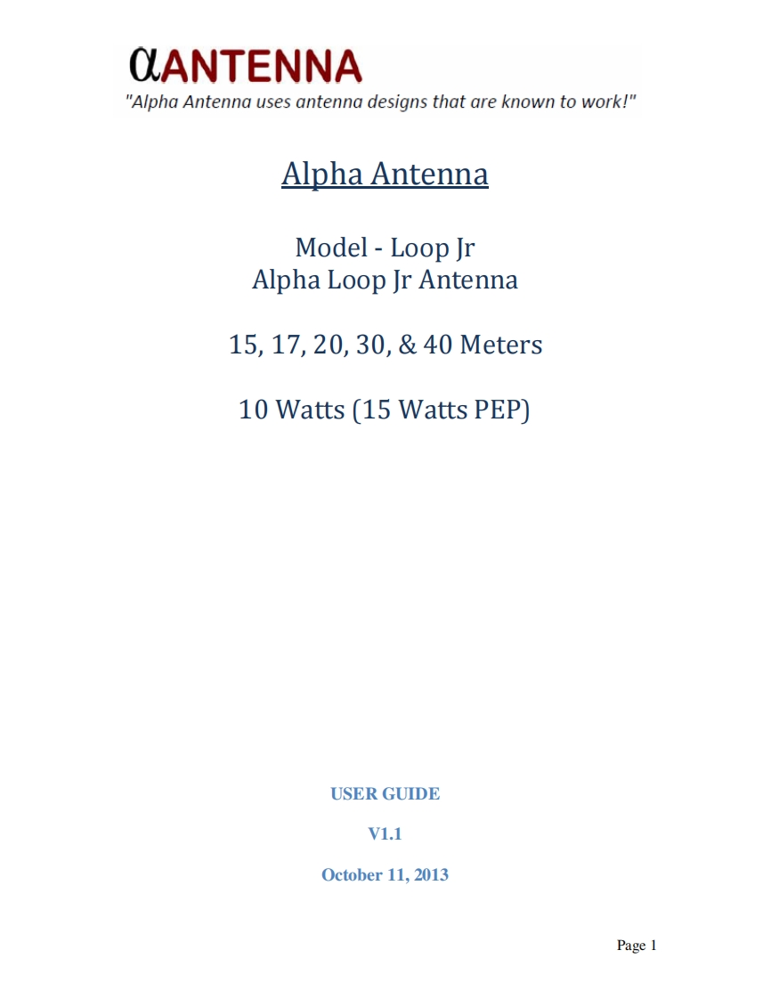 Alpha_Antenna_Loop_Jr_使用说明书手册