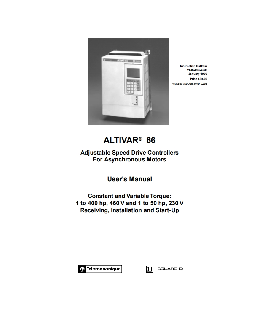 Altivar-66-ATV66-User-Installation-操作说明书手册