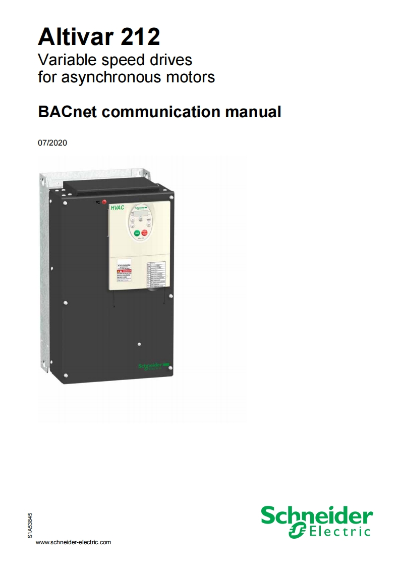 Altivar212-BACnetcommunicationmanual安装操作说明书手册