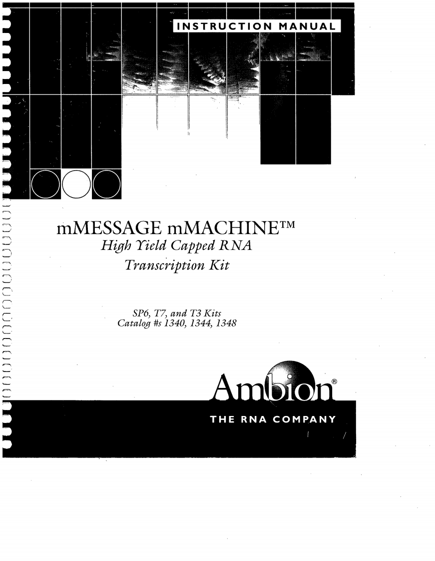 Ambion_mMessage_mMachine_RNA_Transcription_kit_操作说明书手册