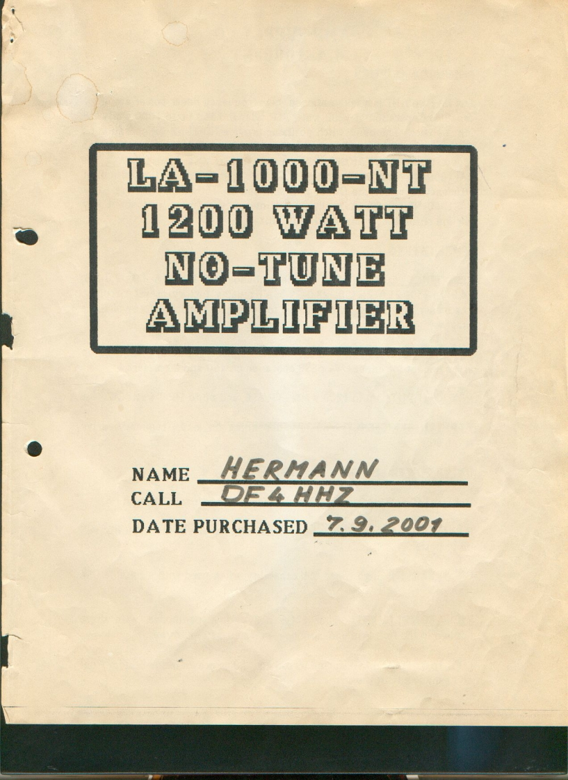 Amp_Supply_LA-1000-NT_Manual操作说明书手册