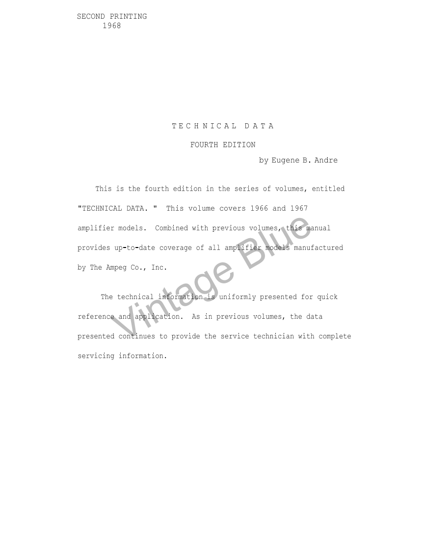 Ampeg_b15nf_service_manual维修手册含电器原理图