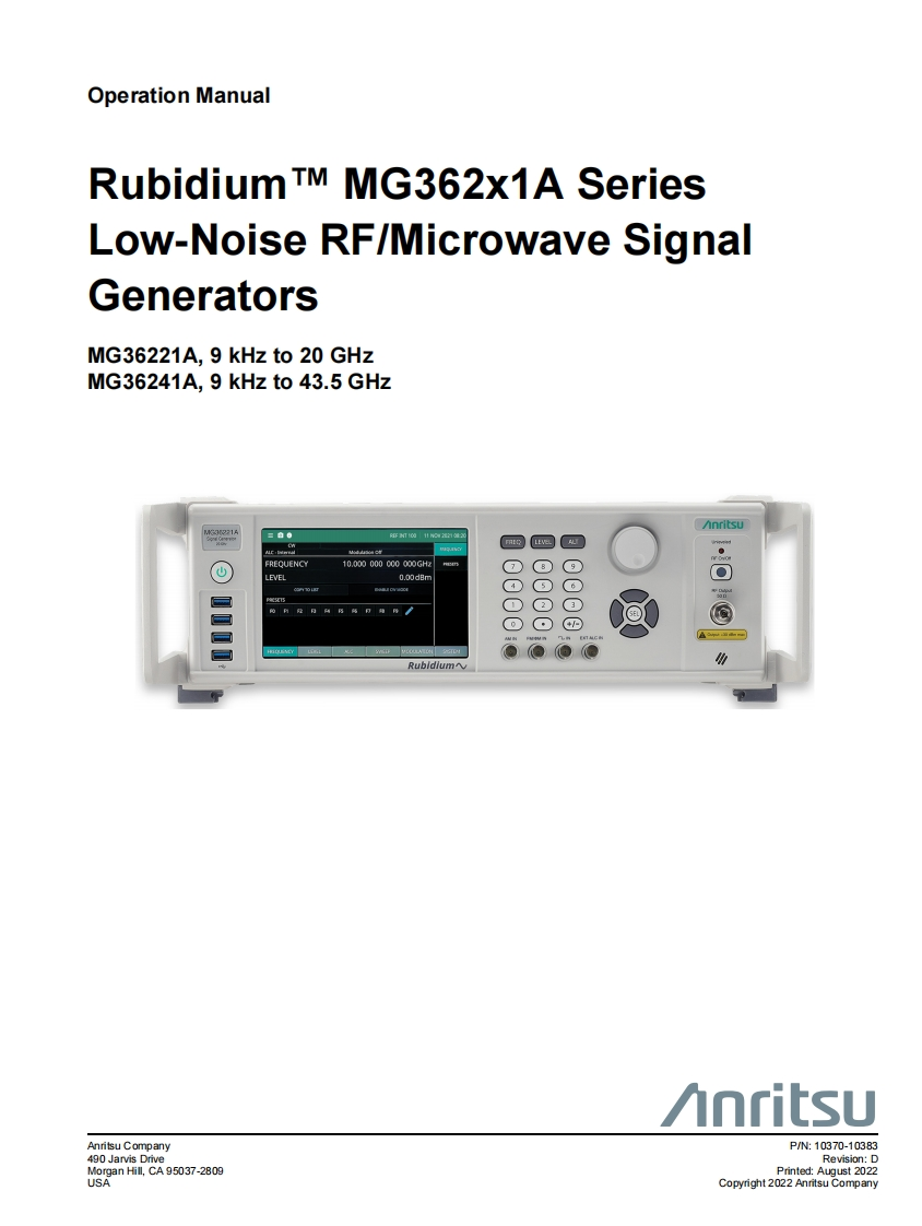 Anritsu_MG362x1A_OM操作说明书手册