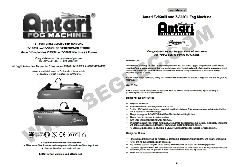 Antari_Z1500_Fogger_product_manual