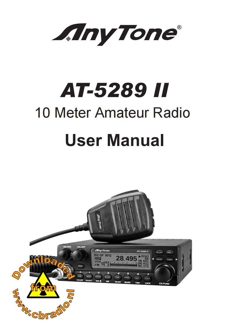 Anytone_AT5289_II_ENG操作说明书手册