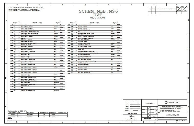 Apple-Macbook-Air-A1304_M96_MLB_EVT_051-7631_Rev2.3.0笔记本电器原理图