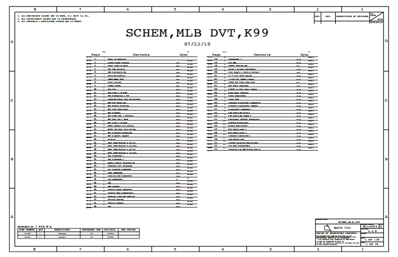 Apple-Macbook-Air-A1370_MLB_DVT_K99_051-8379_Rev4.4.0笔记本电器原理图