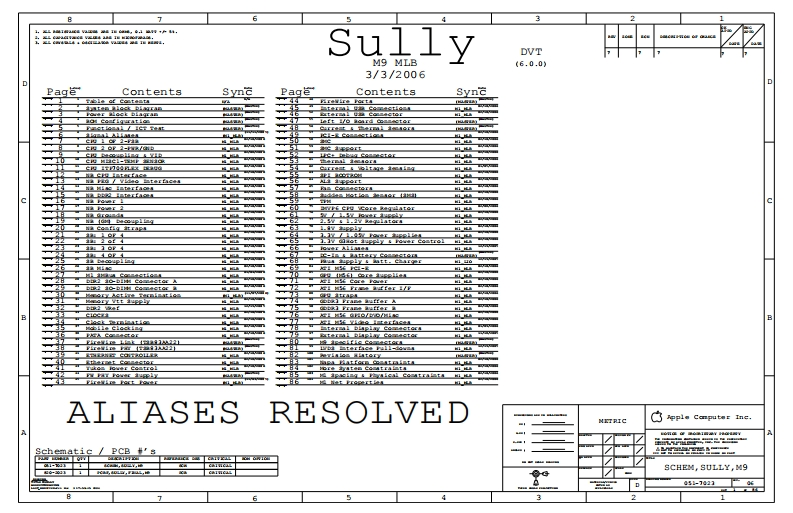 Apple-Macbook-Pro-A1151_Sully_M9_MLB_DVT_-051-7023_Rev06笔记本电器原理图