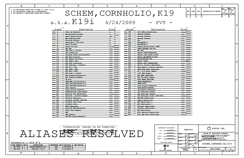 Apple-Macbook-Unibody-A1286_CORNHOLIO_K19_K19i_PVT_051-7903_RevA笔记本电器原理图