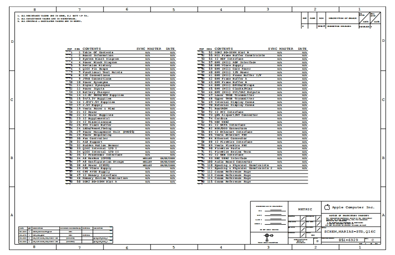 Apple-Powerbook-G4-A1138_MARIAS-STD_Q16C_051-6929_RevC笔记本电器原理图
