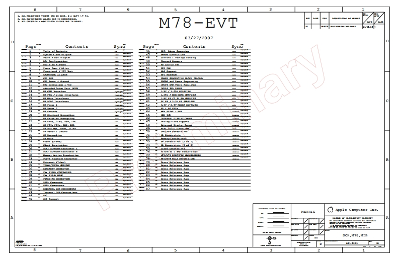 Apple-iMAC-Aluminium-A1225_M78-EVT_MLB_051-7229_Rev28笔记本电器原理图