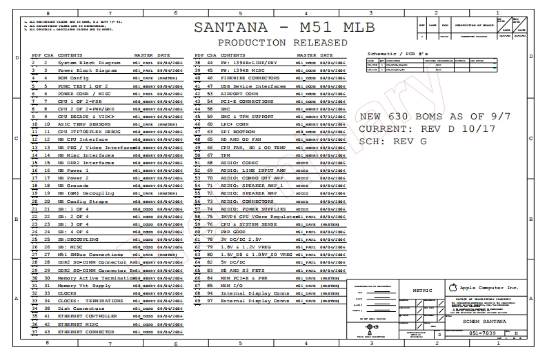 Apple-iMAC-G4_SANTANA-M51_MLB_051-7039_RevH笔记本电器原理图