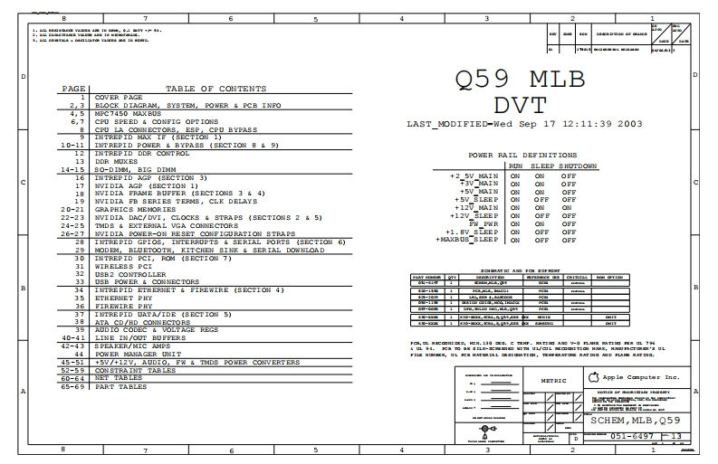 Apple-iMac-G4-800_Apple_Q59_MLB_DVT_051-6497_Rev13笔记本电器原理图
