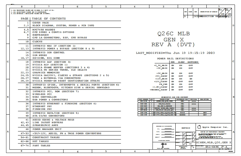 Apple-iMac-G4_Q26C_DVT_MLB_GEN_X_051-6490_RevA笔记本电器原理图