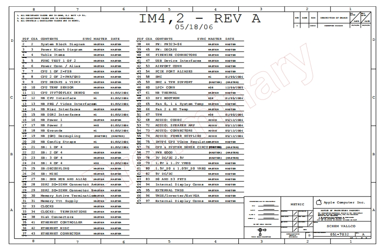 Apple_IM4.2_VALLCO_051-7032_RevA笔记本电器原理图
