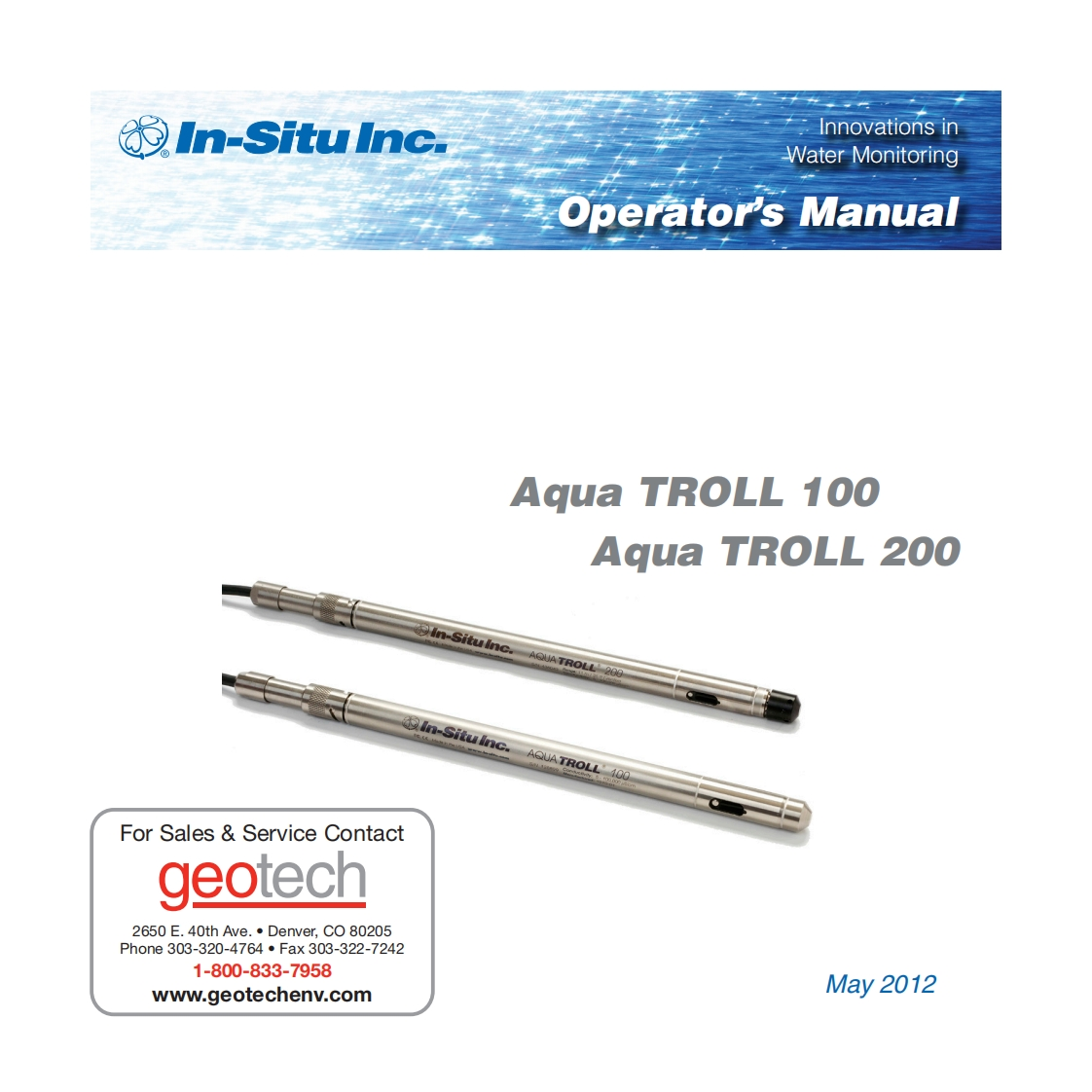 AquaTroll_100-200_使用说明书手册
