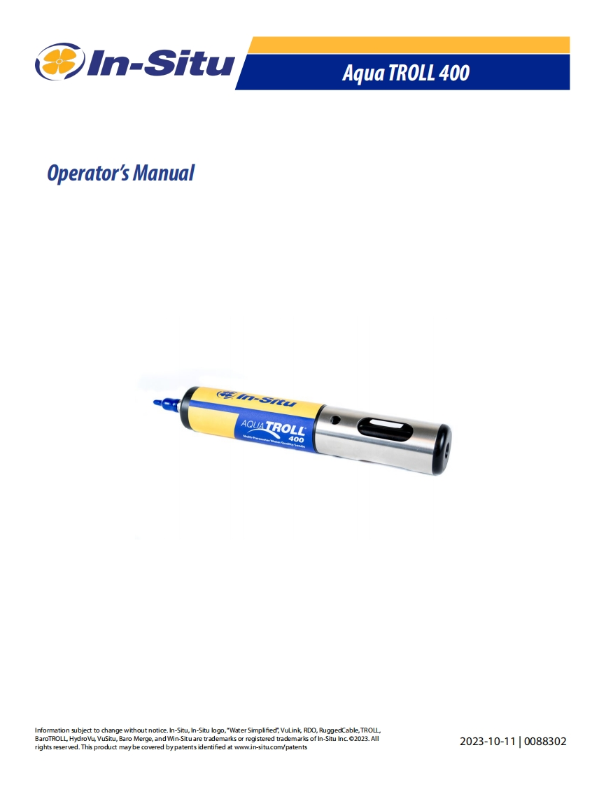 Aqua_TROLL_400_使用说明书手册