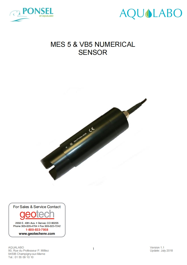 Aqualabo_MES5-VB5_User_使用说明书手册