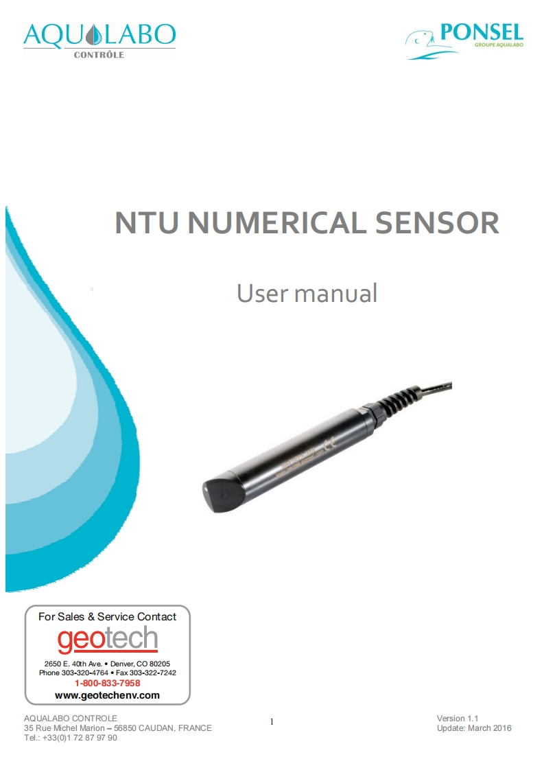 Aqualabo_NTU_User_使用说明书手册