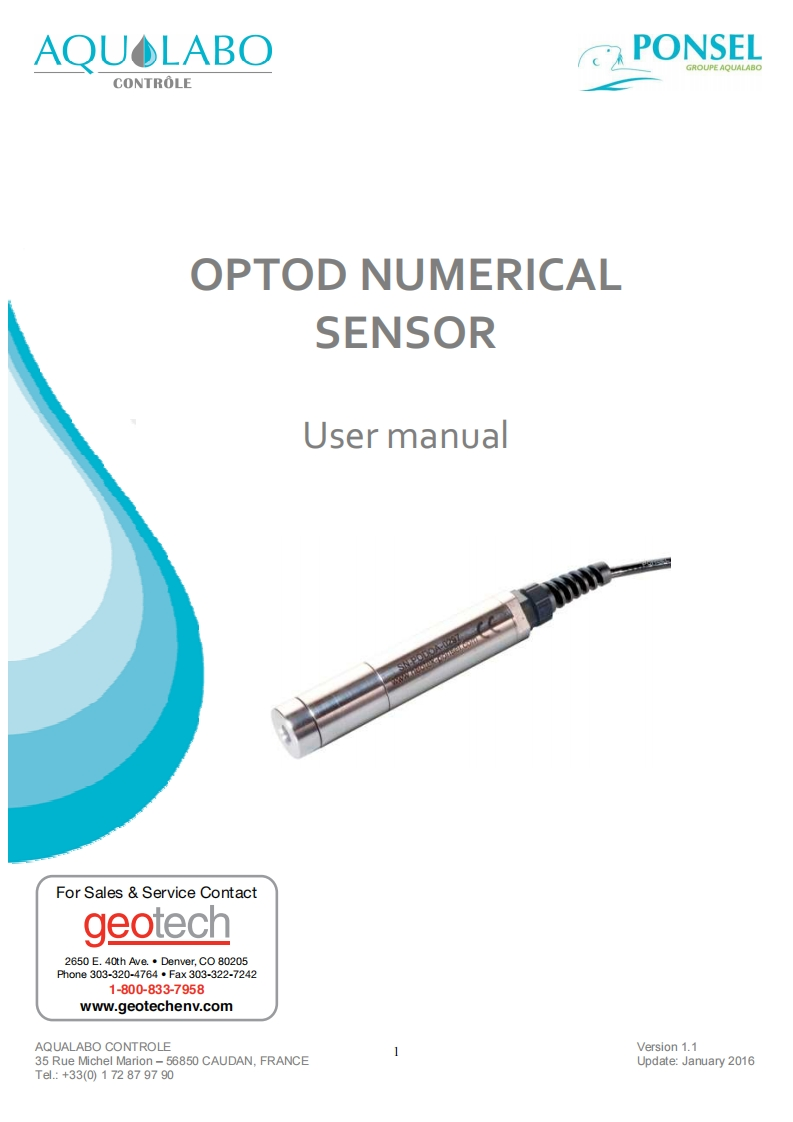 Aqualabo_OPTOD_User_使用说明书手册