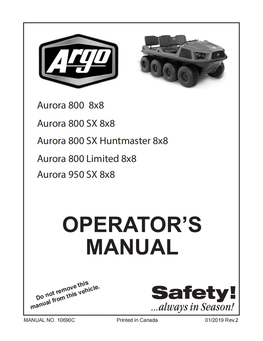 Argo_Aurora_用户驾驶手册