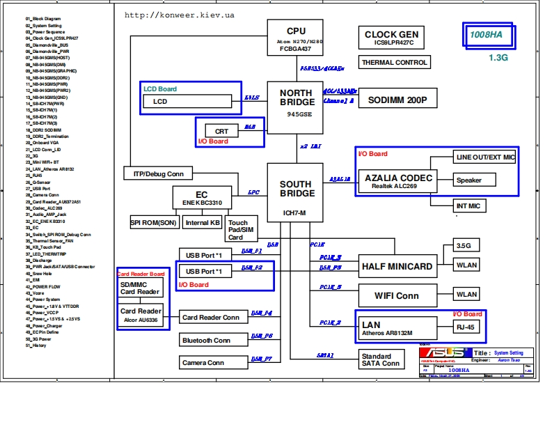 Asus-EEEPC-1008ha---Rev-1.3G笔记本电器原理图