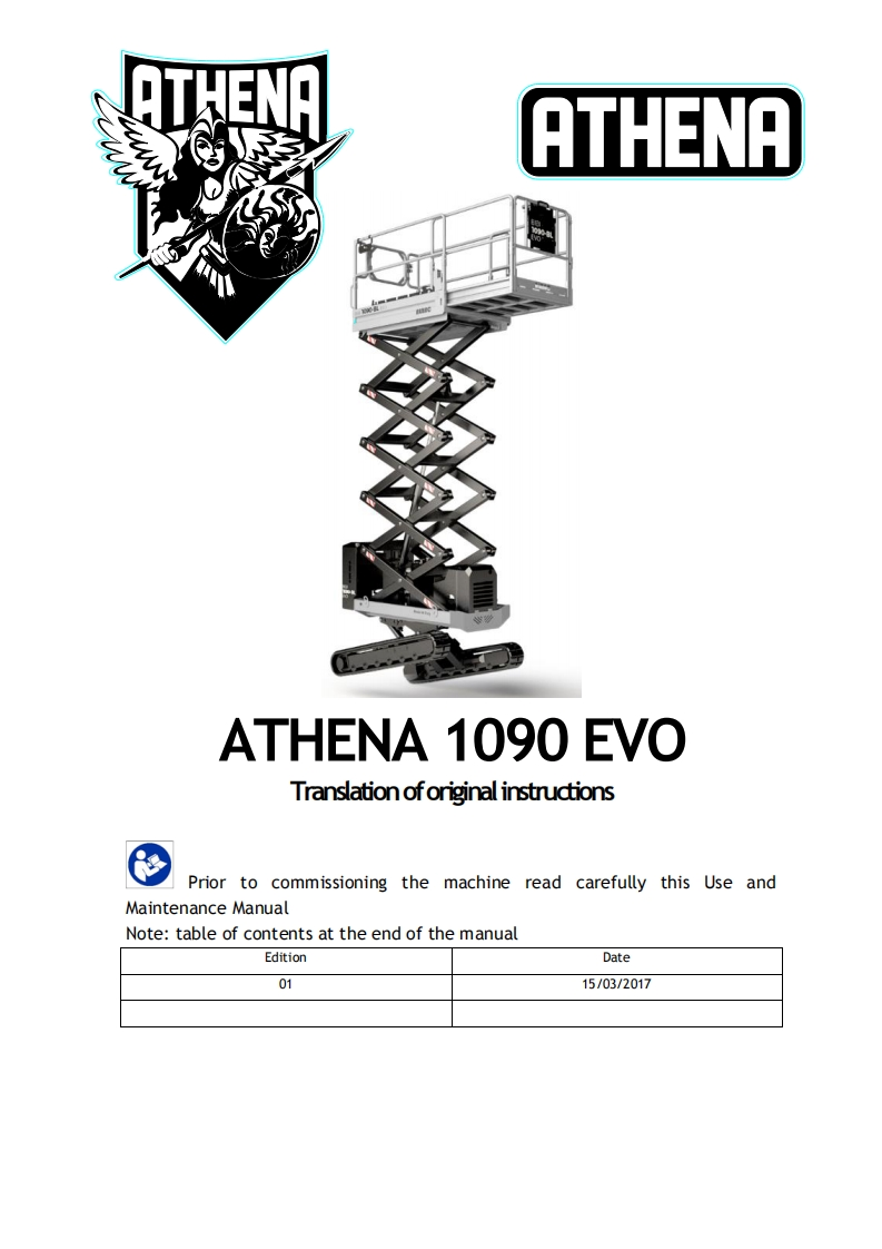Athena-1090-EVO-Operations-Manual操作与维护保养说明书手册