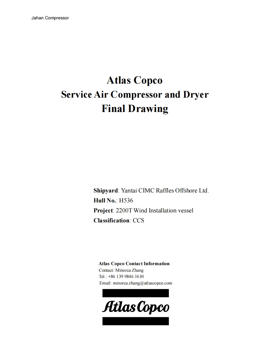 Atlas-Copco-Service-Air-Compressor-and-Dryer-Final-Drawing-GA-75-FD-Dryer操作维护说明书手册